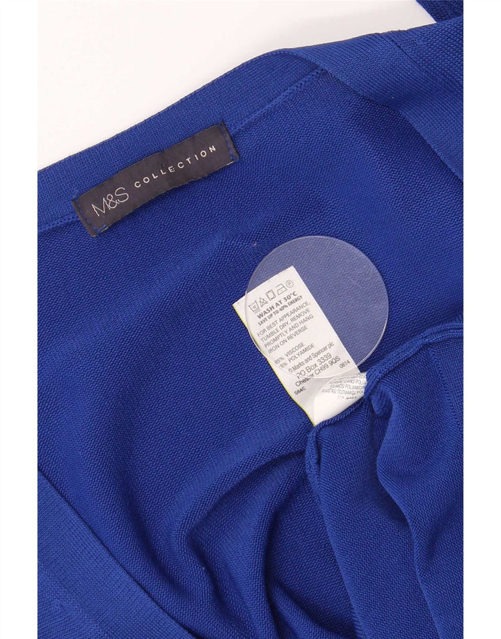 Marks & Spencer Womens Regular Fit Cardigan Sweater UK 14 Medium Blue
