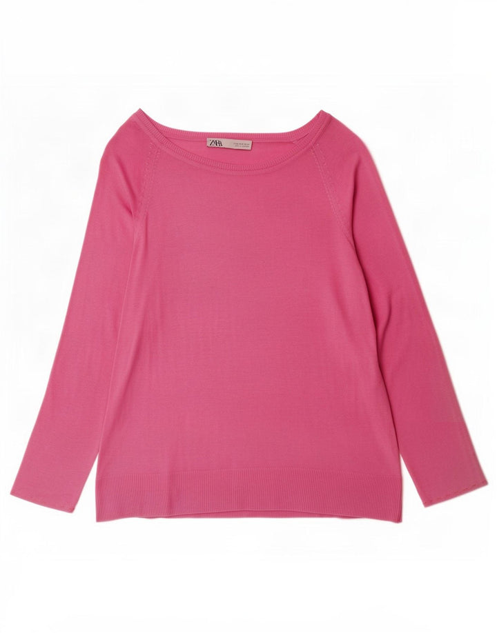 Zara Dame Top 3/4 ærme UK 14 Medium Pink