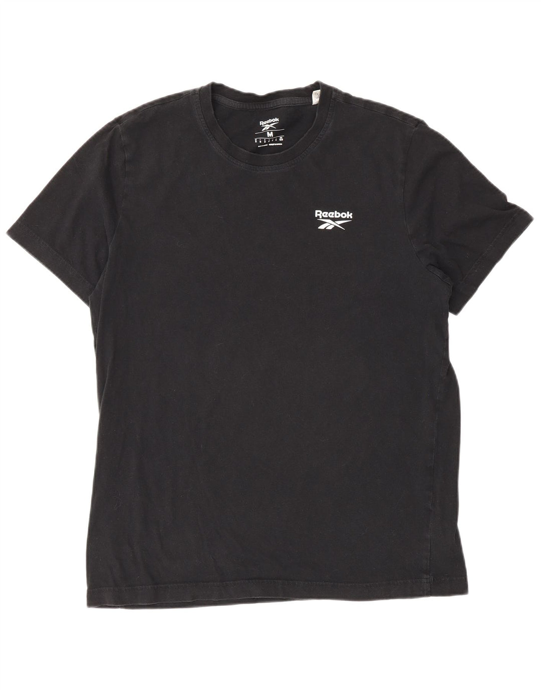 Reebok Herre T-Shirt Top Medium Sort Bomuld