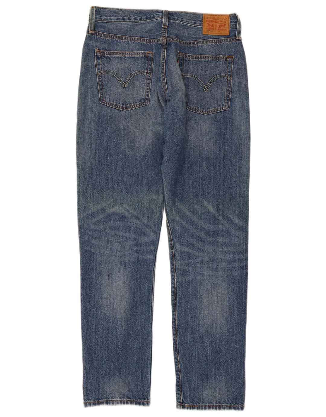 Levi's Dame 501 CT Distressed Straight Jeans W26 L30 Blå Bomuld