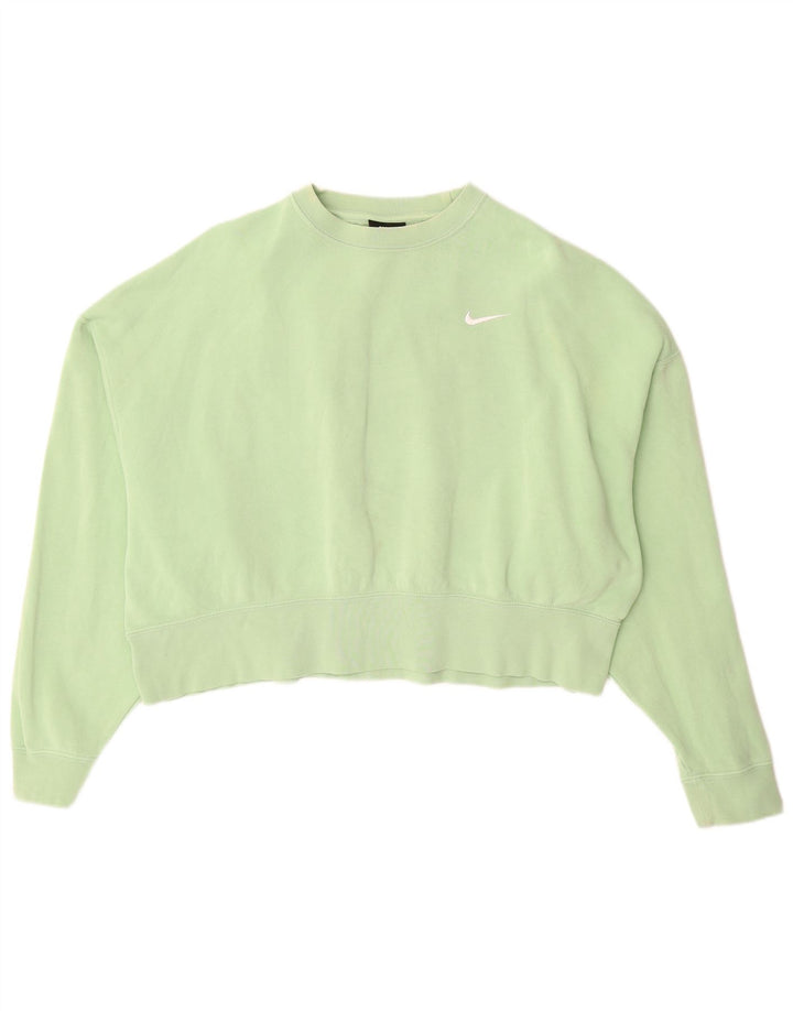 NIKE Oversized Sweatshirt Jumper UK 10 Lille grøn bomuld