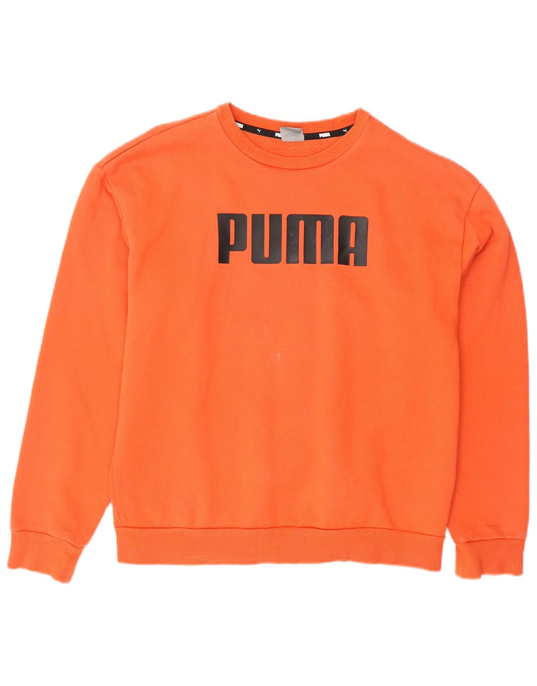 PUMA Dame Oversized Grafisk Sweatshirt Jumper UK 10 Small Orange Bomuld