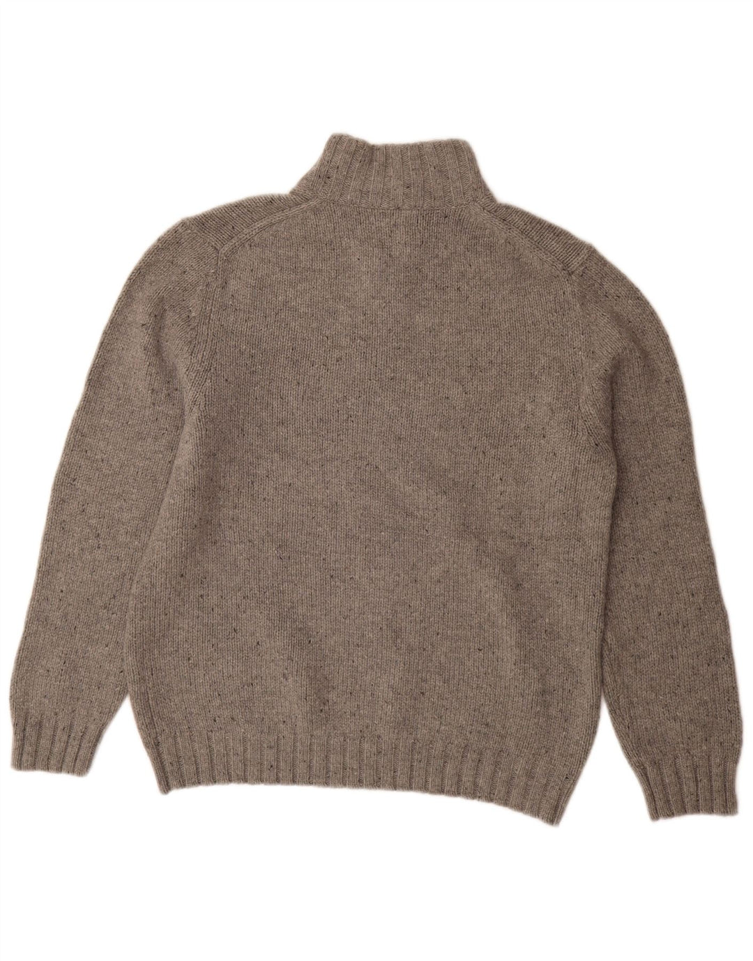 NAUTICA Herre Button Neck Jumper Sweater Stor Grå Flecked Acryl