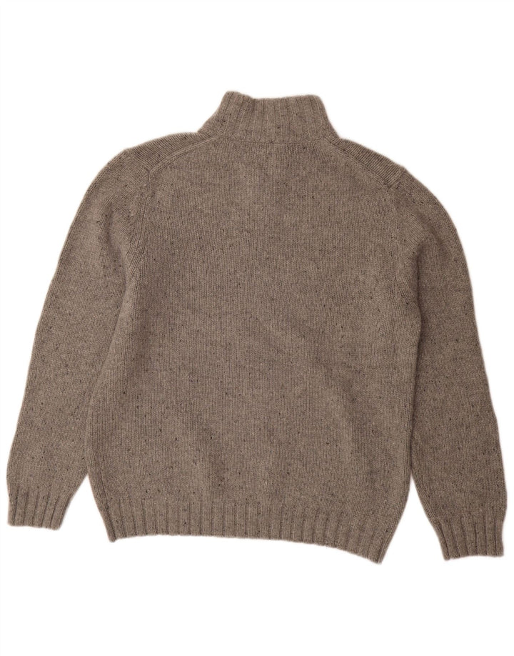 NAUTICA Herre Button Neck Jumper Sweater Stor Grå Flecked Acryl