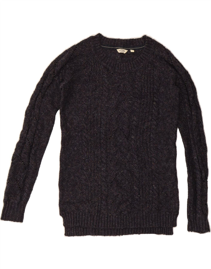 FAT FACE Womens Boat Neck Jumper Sweater UK 8 Small Navy Blue Vintage Fat Face and Second-Hand Fat Face from Messina Hembry 