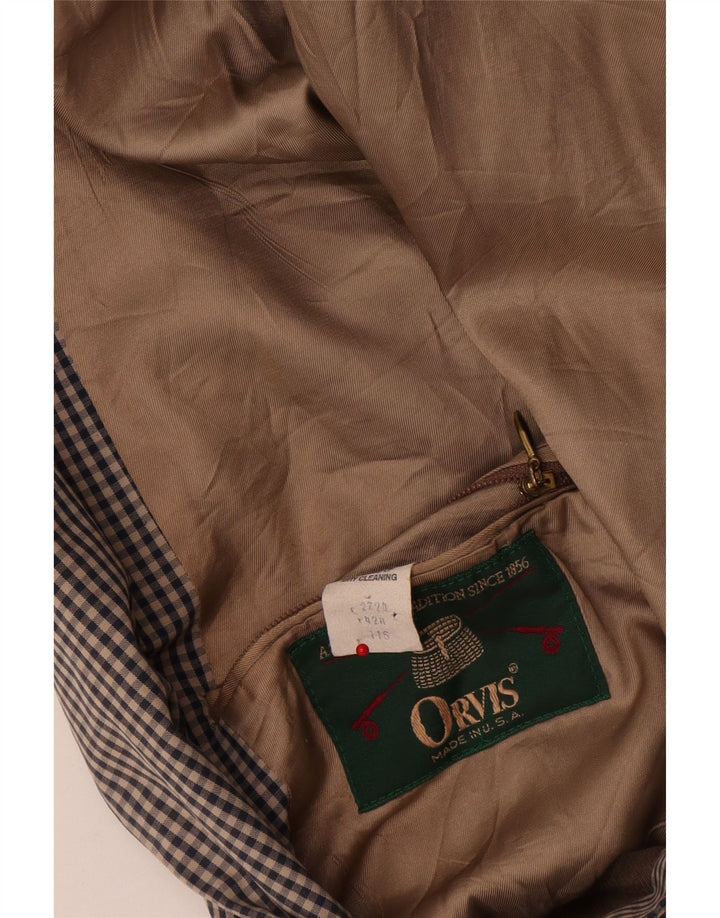 Orvis Herre 3-knaps blazerjakke UK 42 XL Grå Gingham