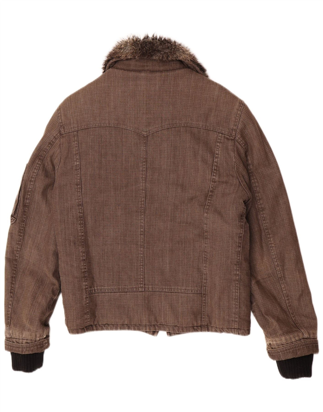 Imperial Herre Bomber Shearling Windbreaker Jacket UK 38 Medium Brun Bomuld