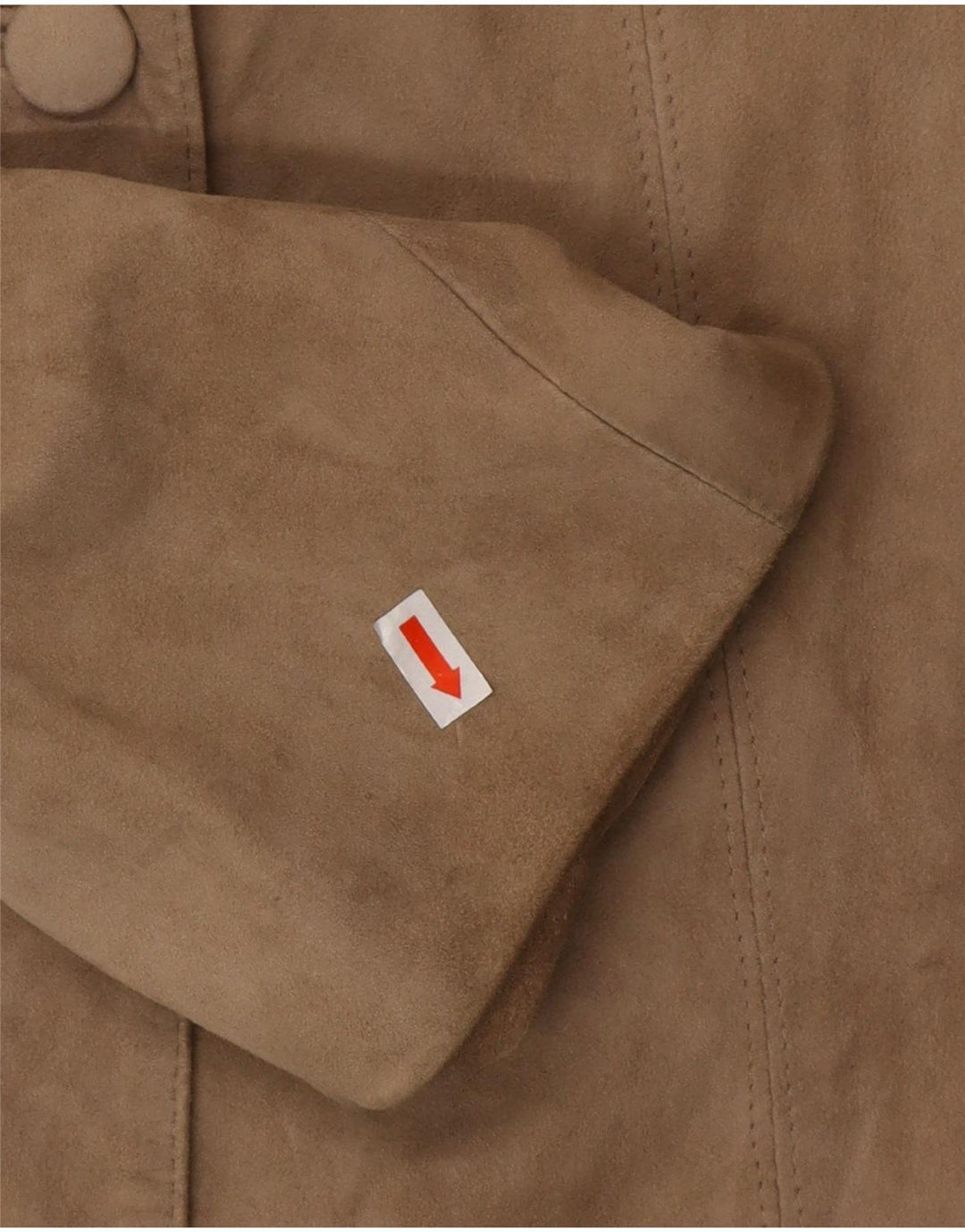 VINTAGE Dame ruskindsjakke UK 10 Small Beige Læder