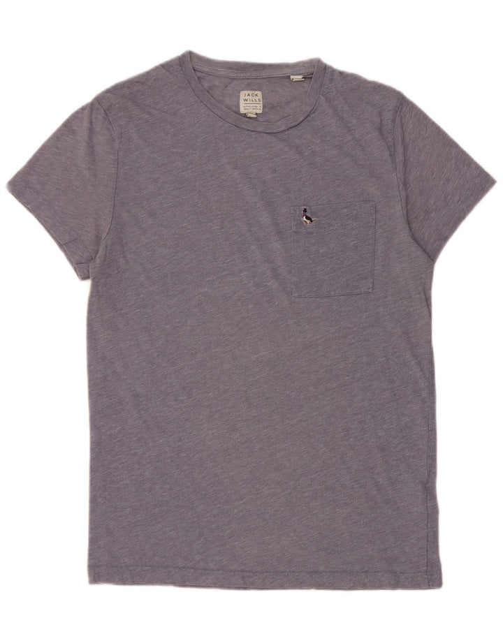 Jack Wills Herre T-shirt Top Lille blå Flecked Bomuld