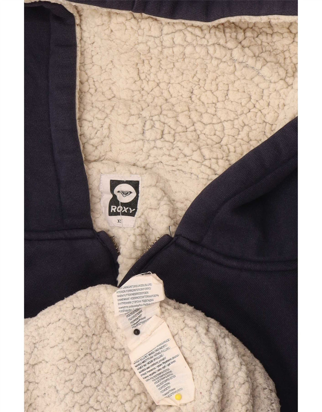 Roxy hættetrøje til kvinder med grafisk lynlås UK 6 XS marineblå polyester