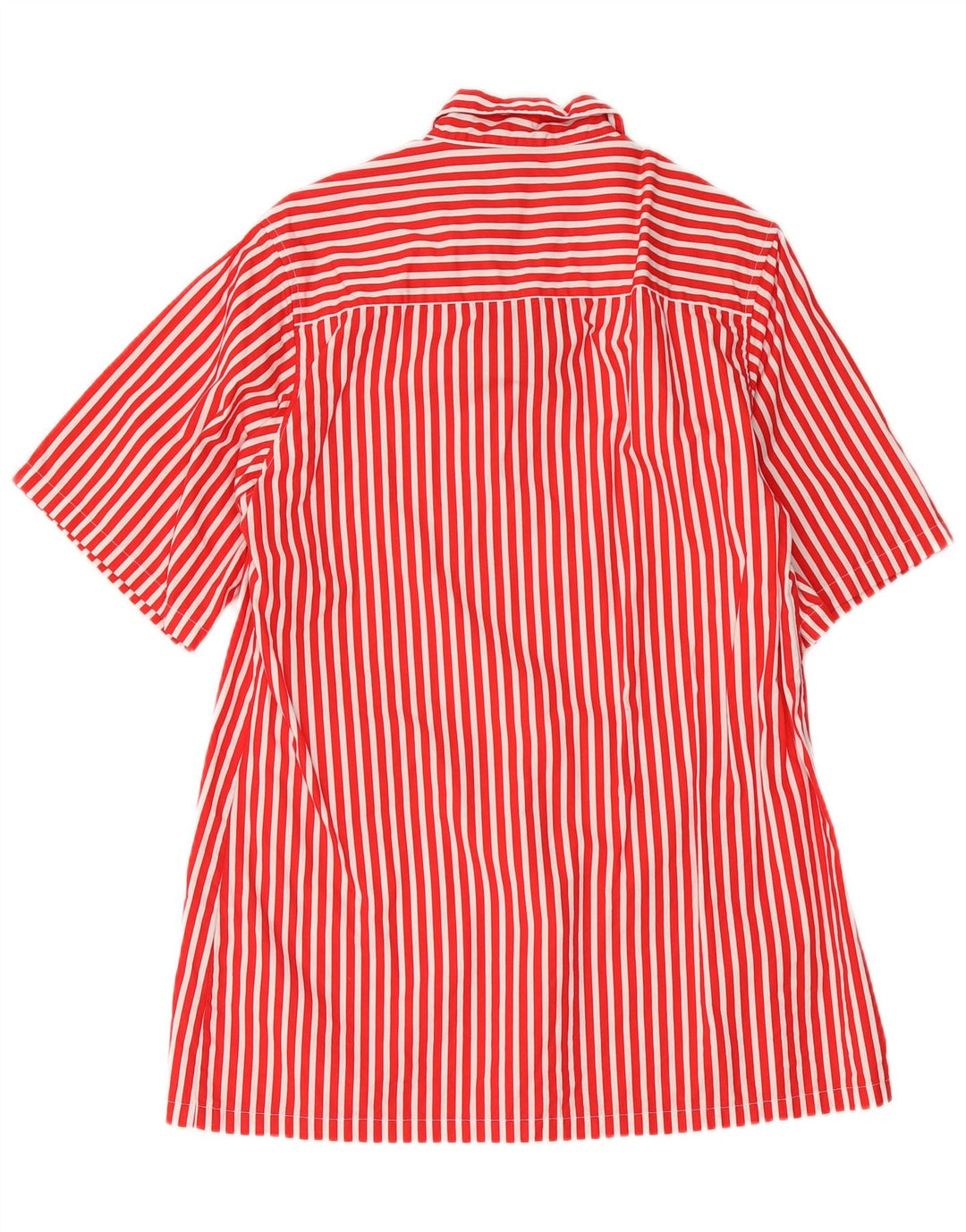 Vintage Dame Shift Dress UK 14 Medium Red Nålestribet Bomuld