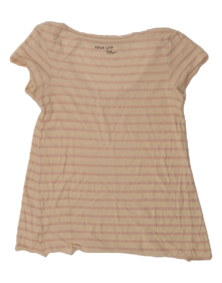 MAISON SCOTCH Womens T-Shirt Top UK 12 Medium Beige Striped Vintage Maison Scotch and Second-Hand Maison Scotch from Messina Hembry 
