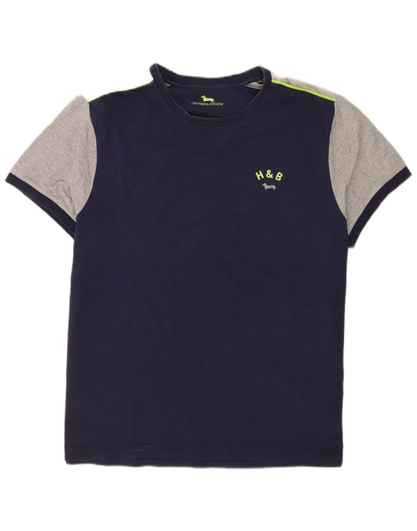 Harmont & Blaine Herre T-Shirt Top 4XL Marineblå Colourblock Bomuld