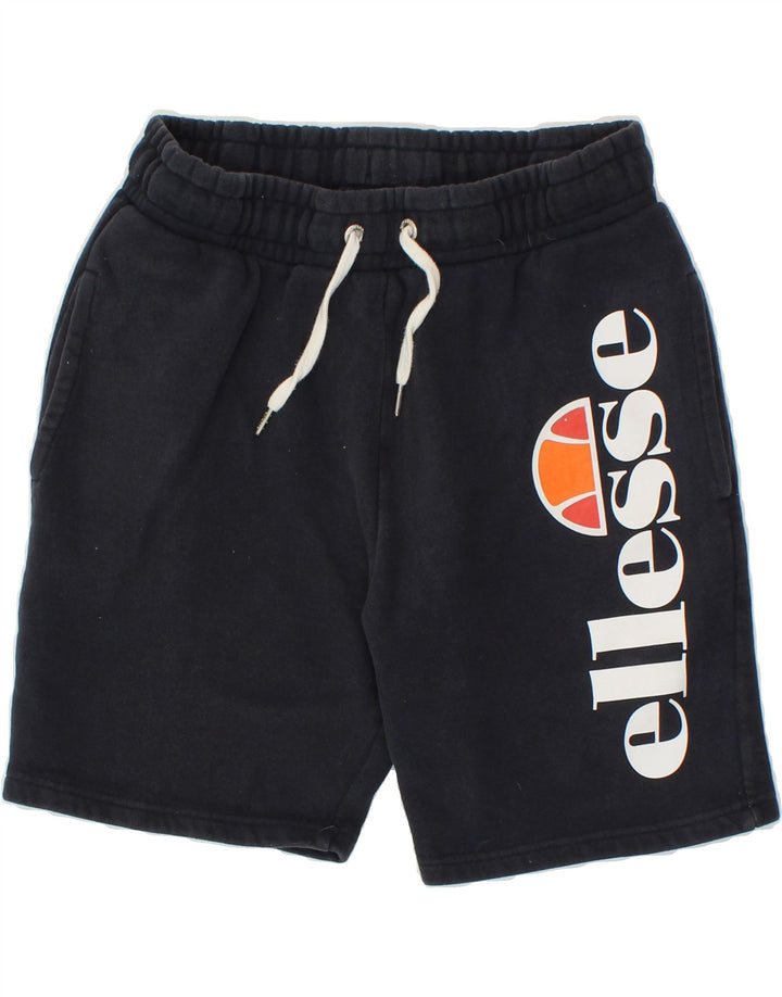 ELLESSE Mens Graphic Sport Shorts Small Navy Blue Cotton Vintage Ellesse and Second-Hand Ellesse from Messina Hembry 