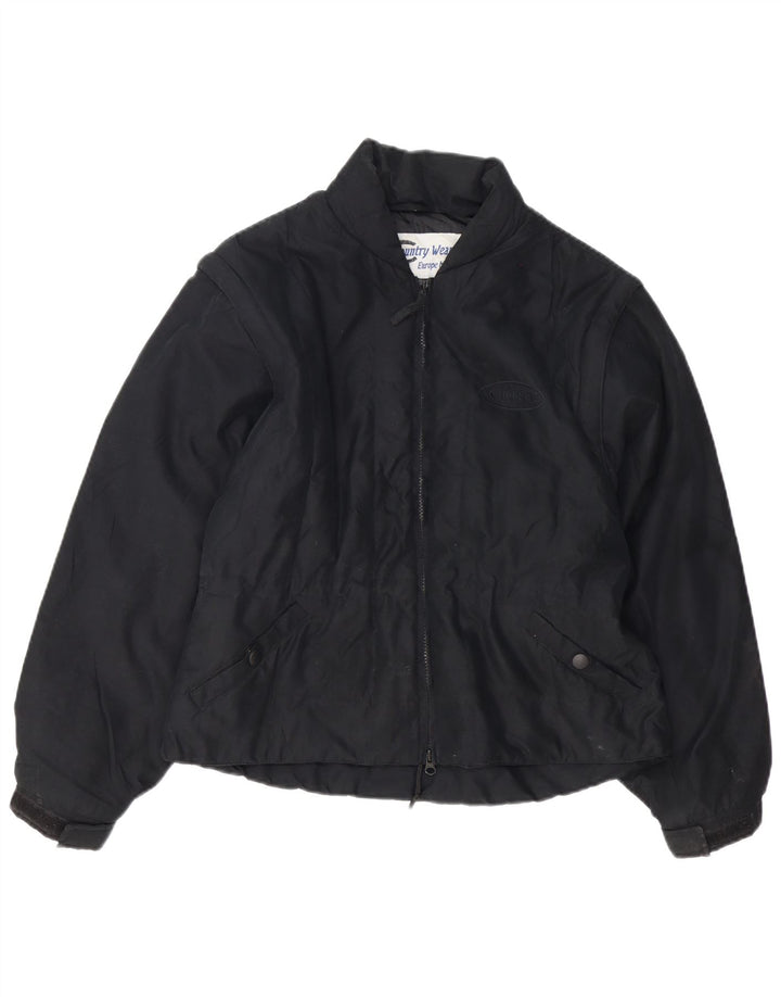 Vintage Bomberjakke til mænd UK 36 Lille sort polyester