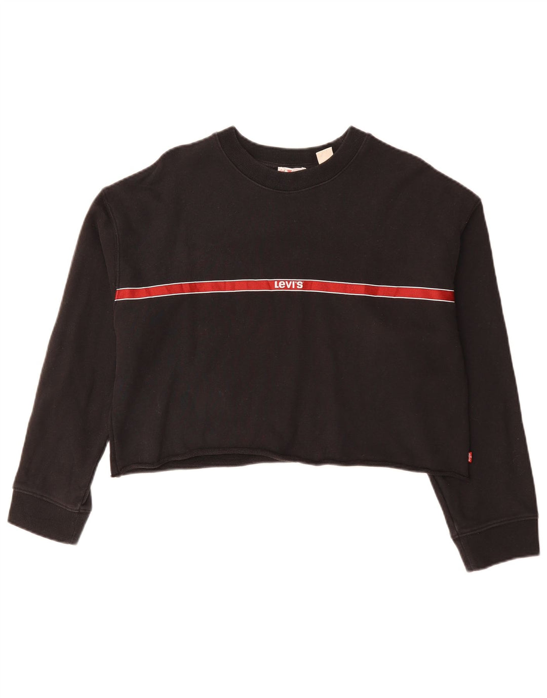 Levi's Womens Crop Oversized Sweatshirt Jumper UK 10 Small Black Bomuld