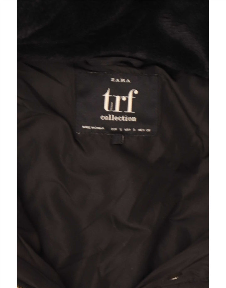 Zara Trafaluc hættejakke til kvinder UK 10 Lille sort polyester