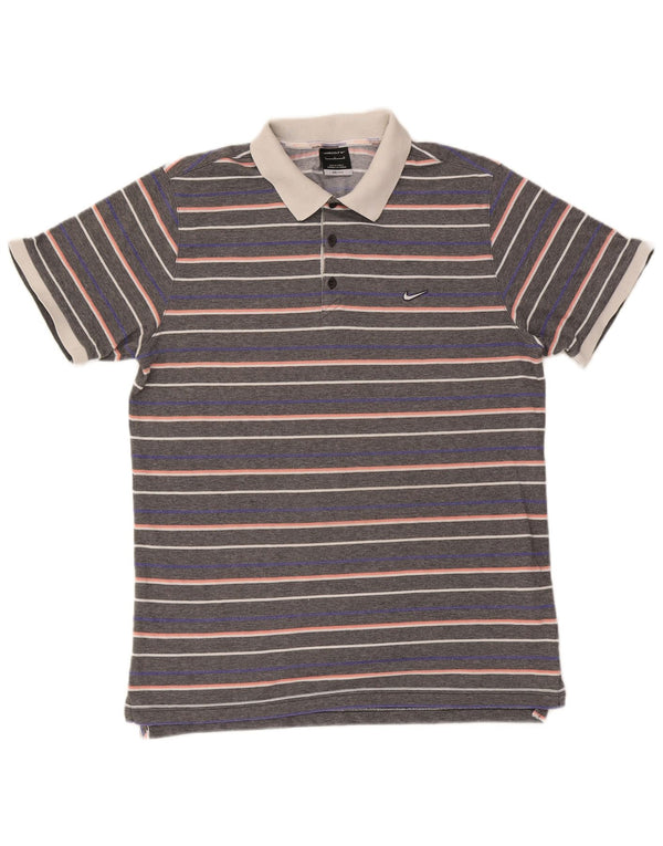 Nike Dri Fit poloshirt til mænd, stor gråstribet bomuld