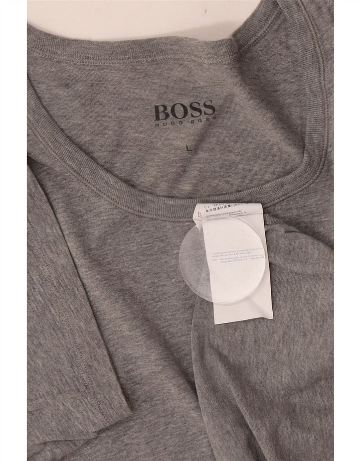 Hugo Boss Herre T-Shirt Top Stor Grå Flecked Bomuld