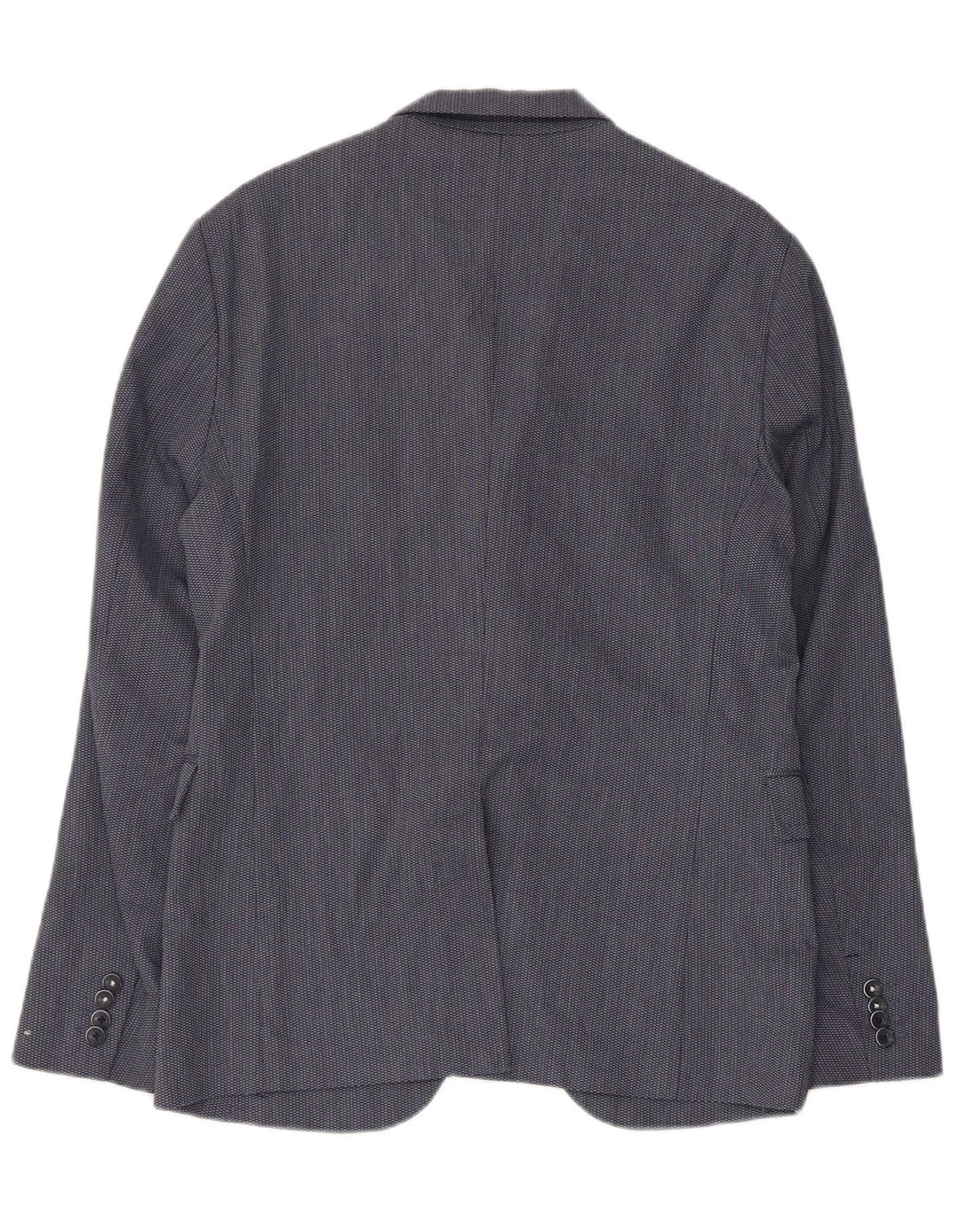 ZARA Herre 2-knaps blazerjakke EU 50 Medium Navyblå Polyester