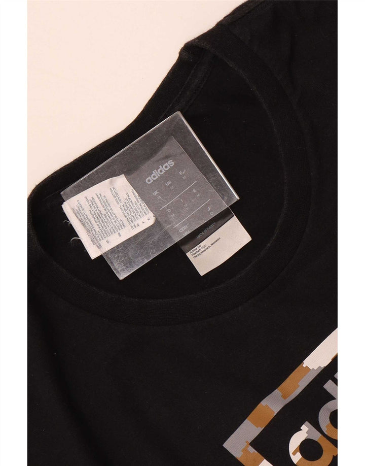 Adidas Herre grafisk T-shirt Top Medium Sort Bomuld