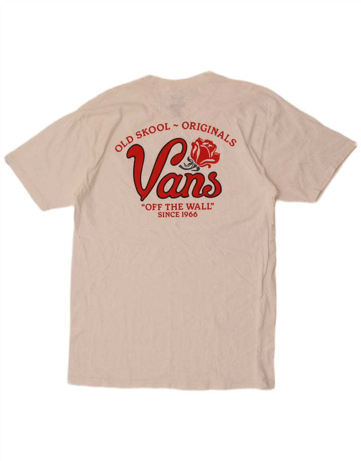 Vans Herre Classic Fit Grafisk T-Shirt Top Stor Hvid Bomuld