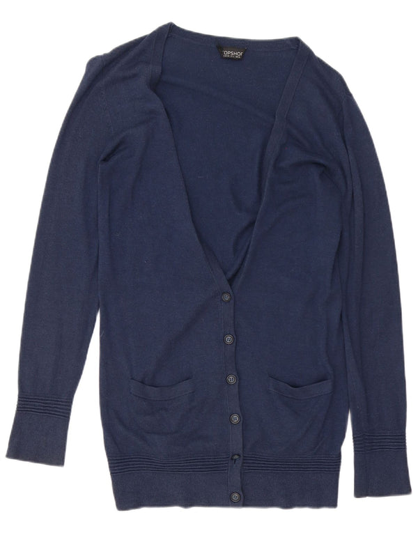 Topshop Dame Longline Oversized Cardigan Sweater UK 10 Small Navy Blue