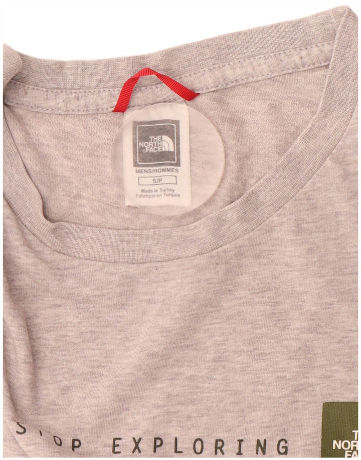 THE NORTH FACE Mens Graphic T-Shirt Top Small Grey Cotton