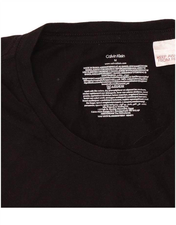 Calvin Klein Herre T-Shirt Top Medium Sort Bomuld