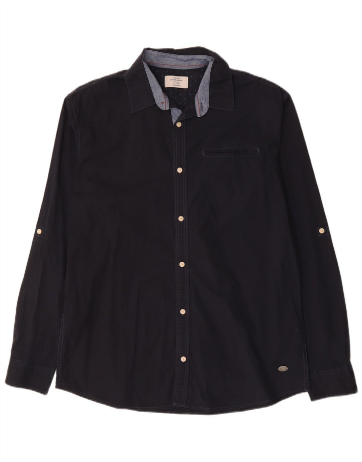 Jack & Jones herreskjorte XL marineblå bomuld