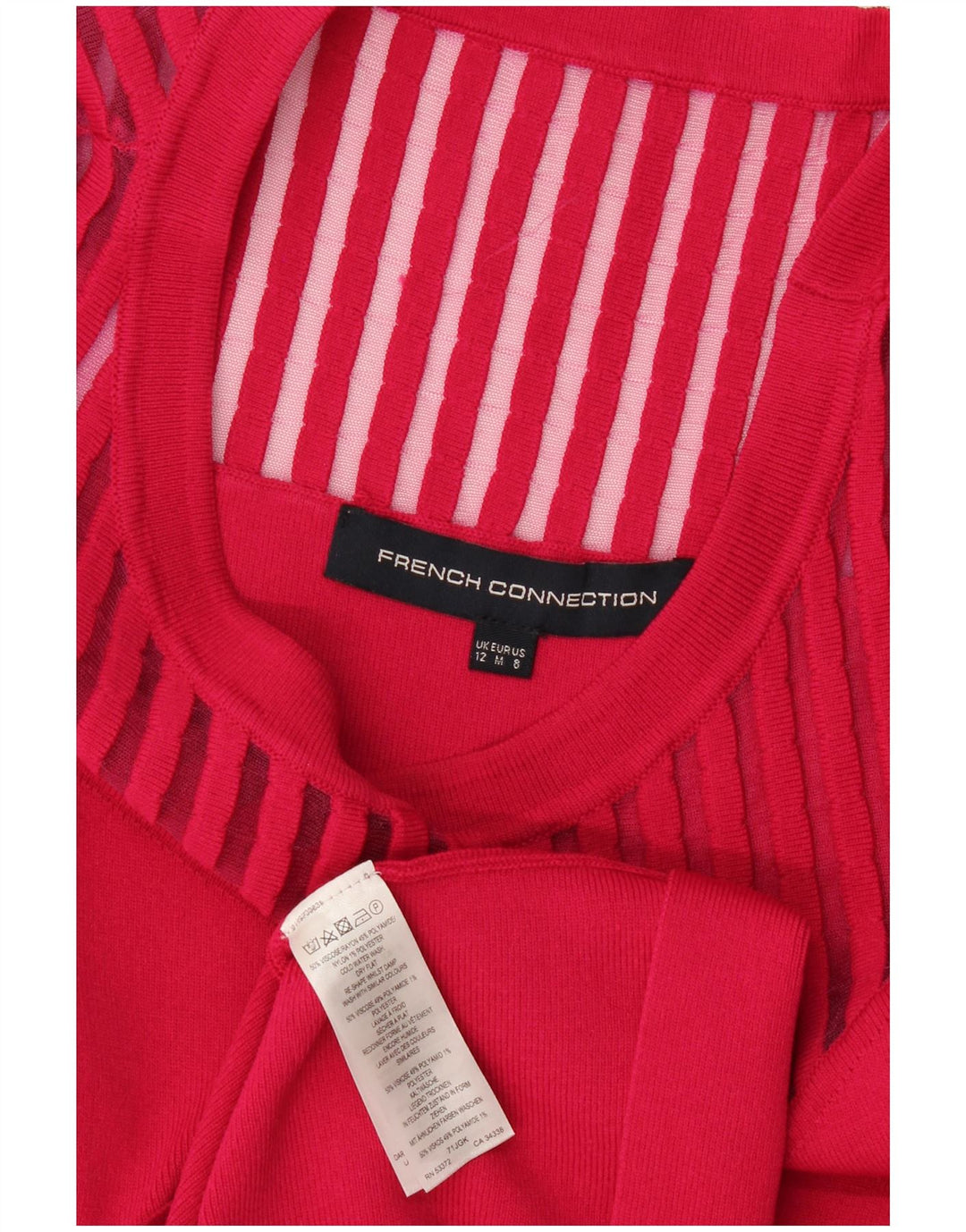 French Connection Dame A-Line Kjole UK 12 Medium Pink Viscose