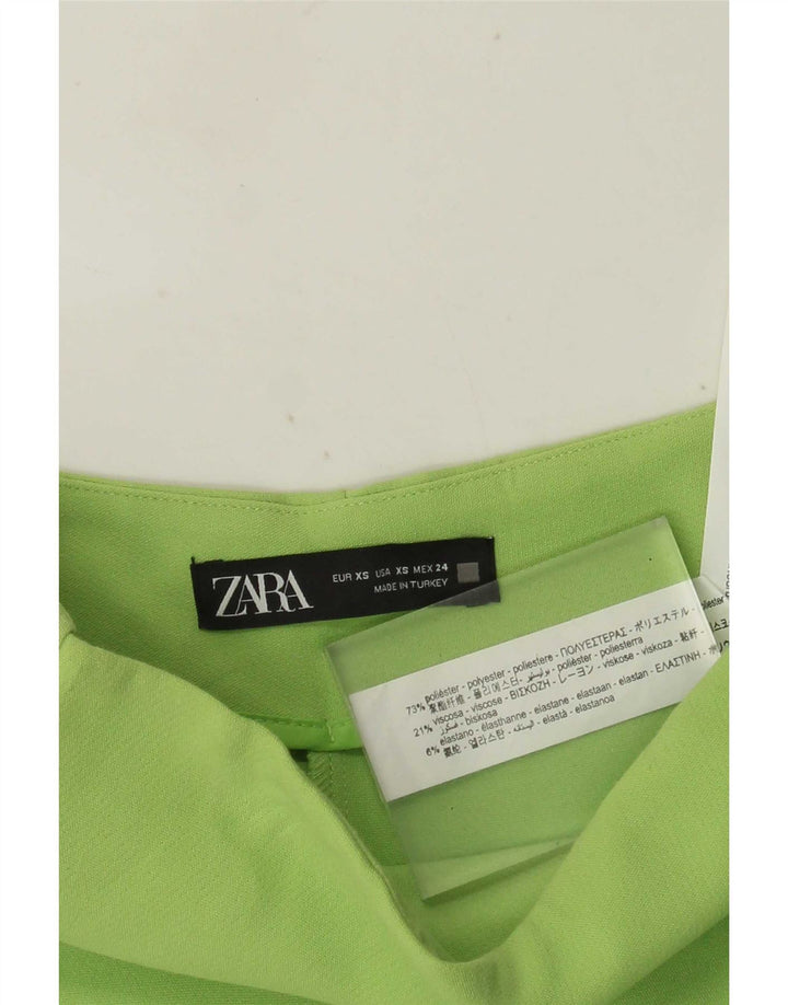 Zara Womens Skort UK 4 XS Grøn Polyester