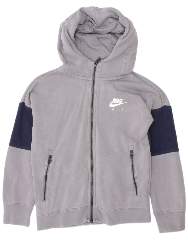 Nike hættetrøje med lynlås til drenge 8-9 år Small Grey Colourblock Cotton Sports