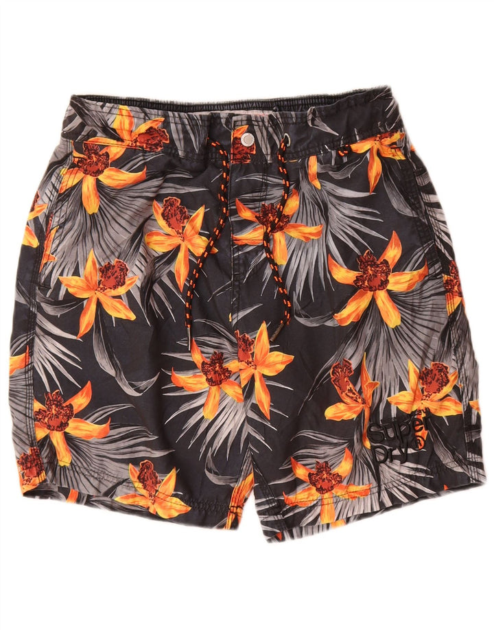 Superdry Badeshorts til mænd mellemgrå blomsterpolyester