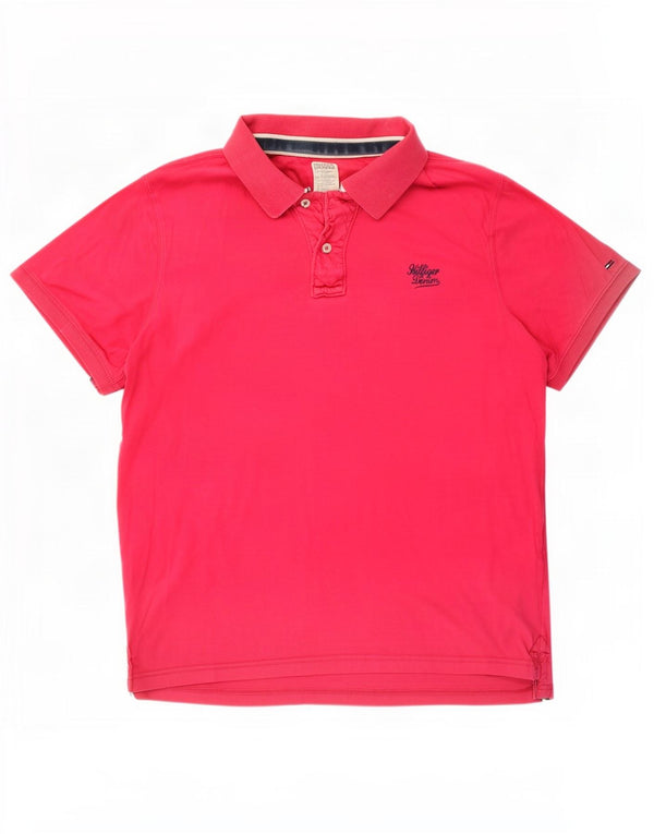 Tommy Hilfiger Polo Shirt til mænd 2XL Pink Bomuld