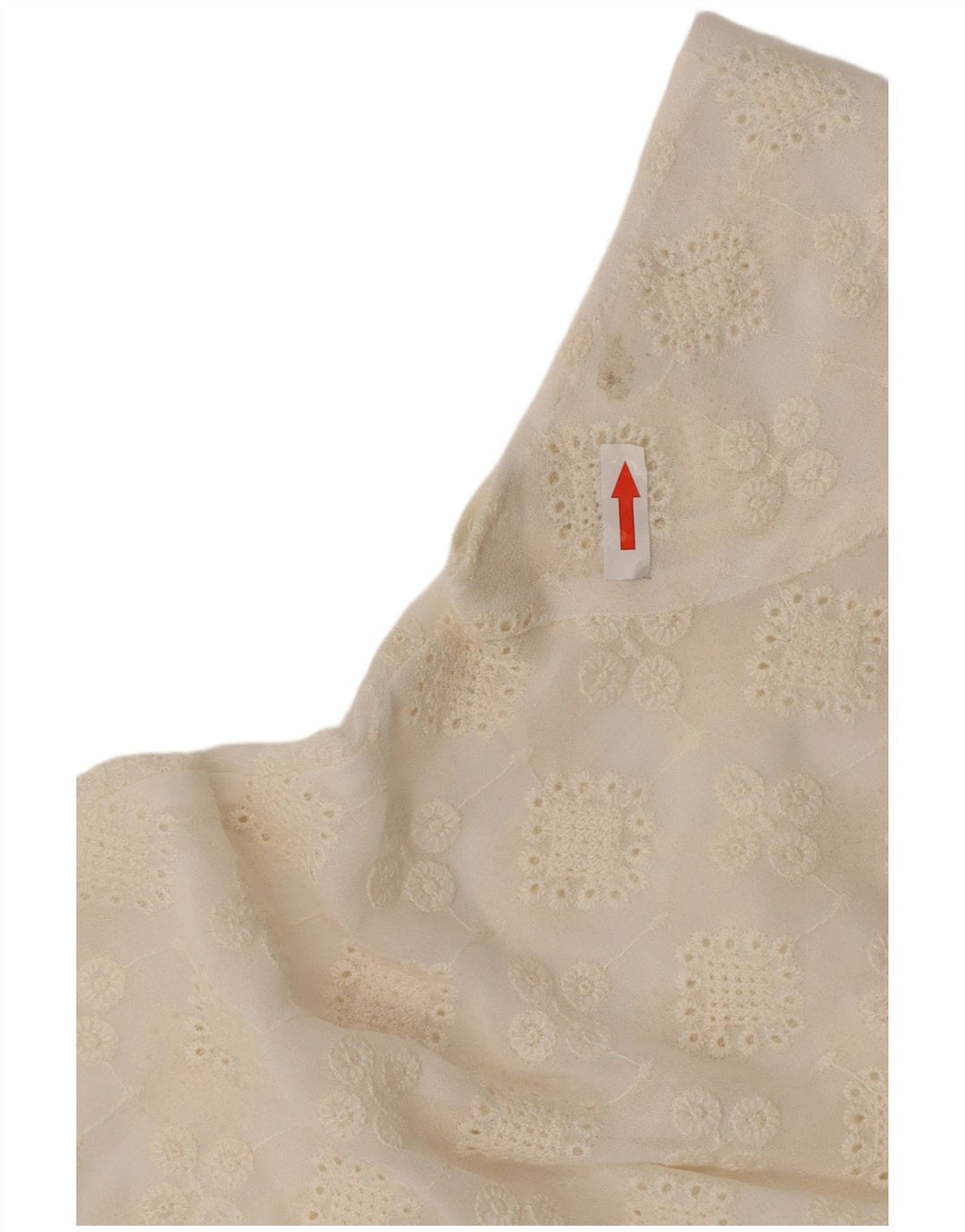 Zara Dame Se Through Top UK 10 Small Off White Floral Polyester