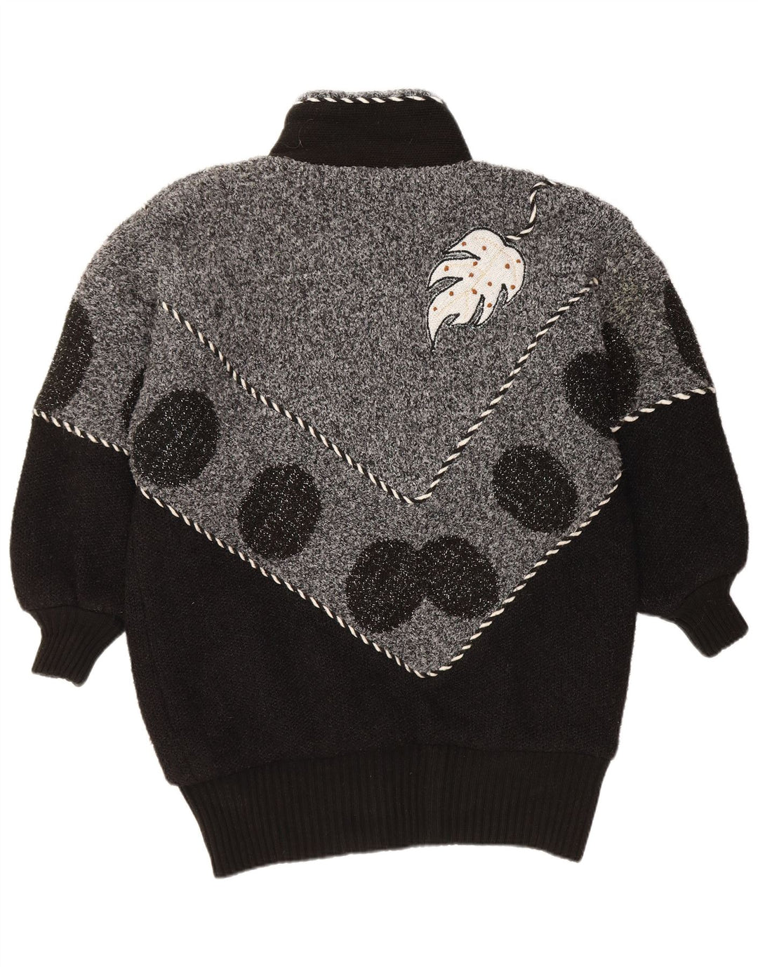 VINTAGE Dame Cardigan Sweater UK 22 3XL Sort Colourblock