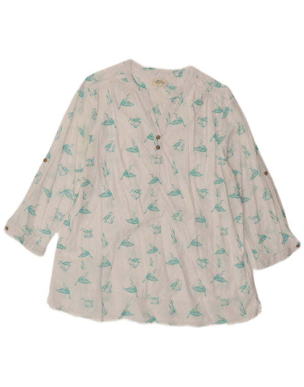 Mountain Warehouse Dame 3/4-ærmet Tunika Top UK 18 XL Hvid Animal Print