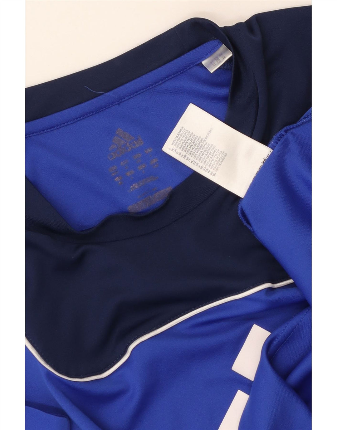 Adidas Herre grafisk T-shirt Top Medium Blue Colourblock Polyester