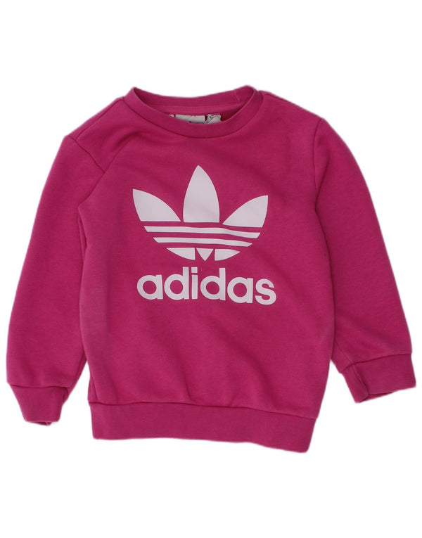 Adidas Baby Girls Grafisk hel træningsdragt 18-24 måneder Pink Bomuld