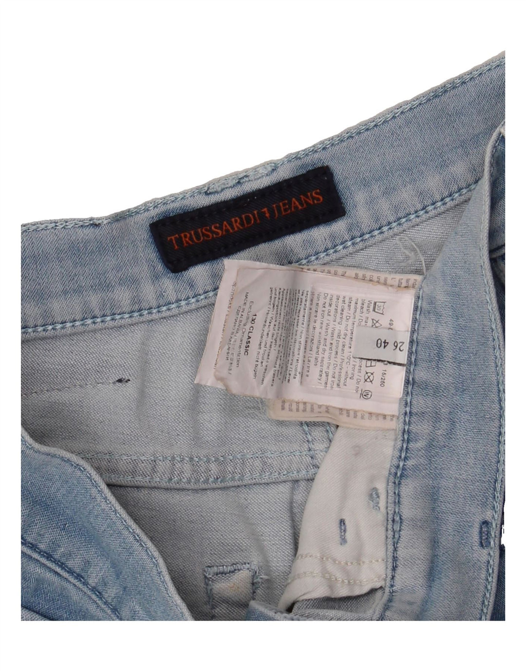 TRUSSARDI Womens Straight Jeans IT 40 Small W26 L27 Blue Cotton Vintage Trussardi and Second-Hand Trussardi from Messina Hembry 
