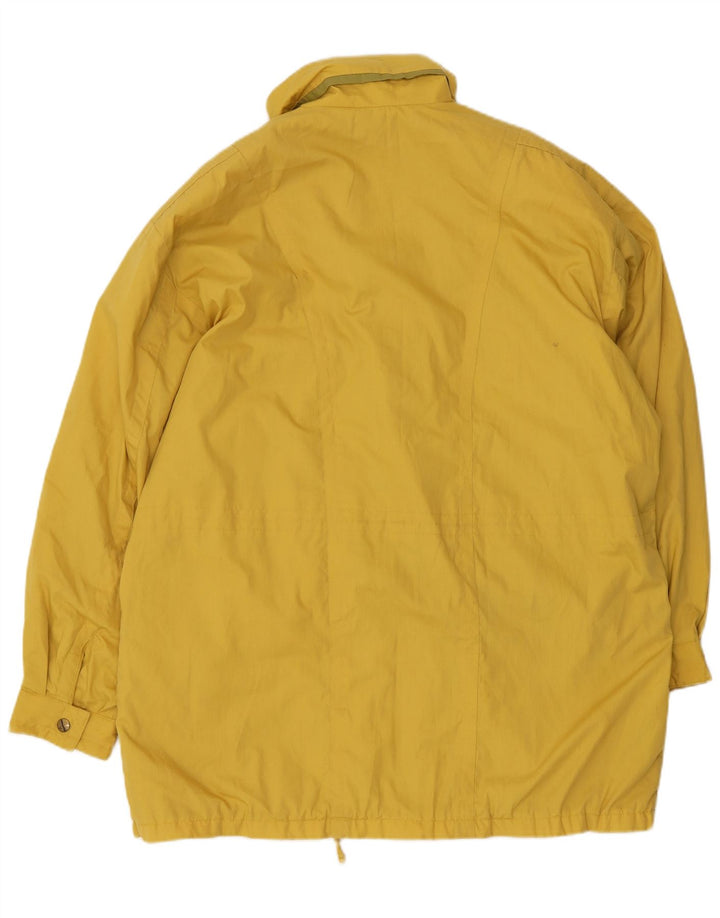 Vintage oversize regnfrakke til kvinder EU 42 stor gul polyester