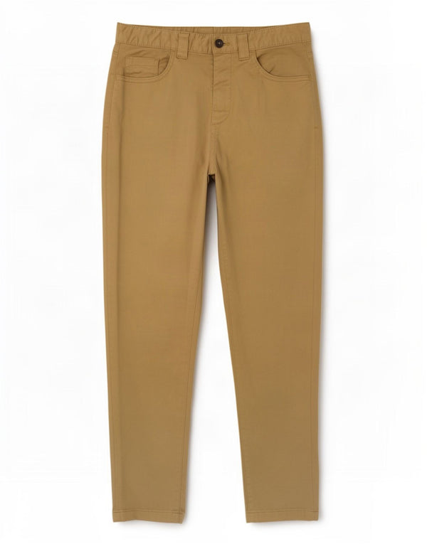 Zara Herre Slim Casual Bukser EU 40 Medium W31 L27 Beige Bomuld