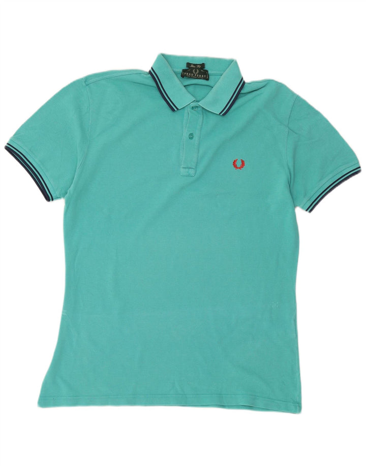 Fred Perry Herre Slim Fit Polo Shirt Stor turkis bomuld