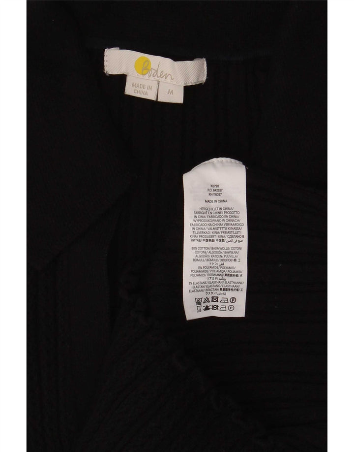 Boden Dame Polo Shirt UK 12 Medium Sort Bomuld