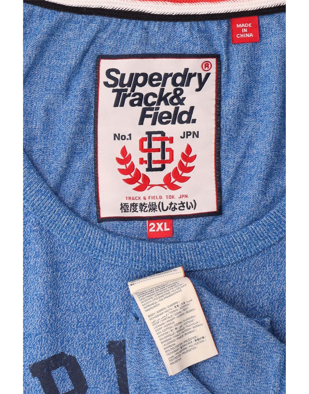 SUPERDRY Herre Grafisk Vest Top 2XL Blå Bomuld