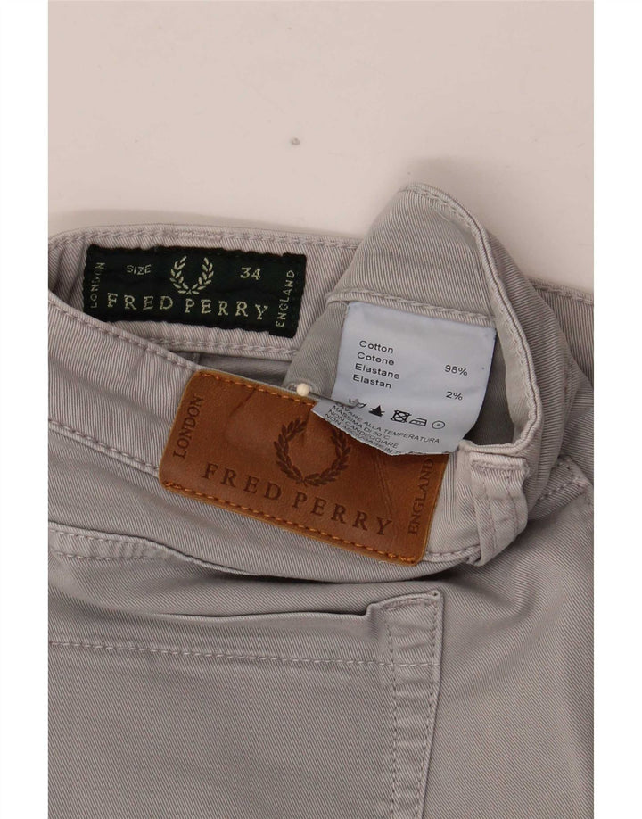 Fred Perry Herre Slim Jeans W34 L32 Grå Bomuld