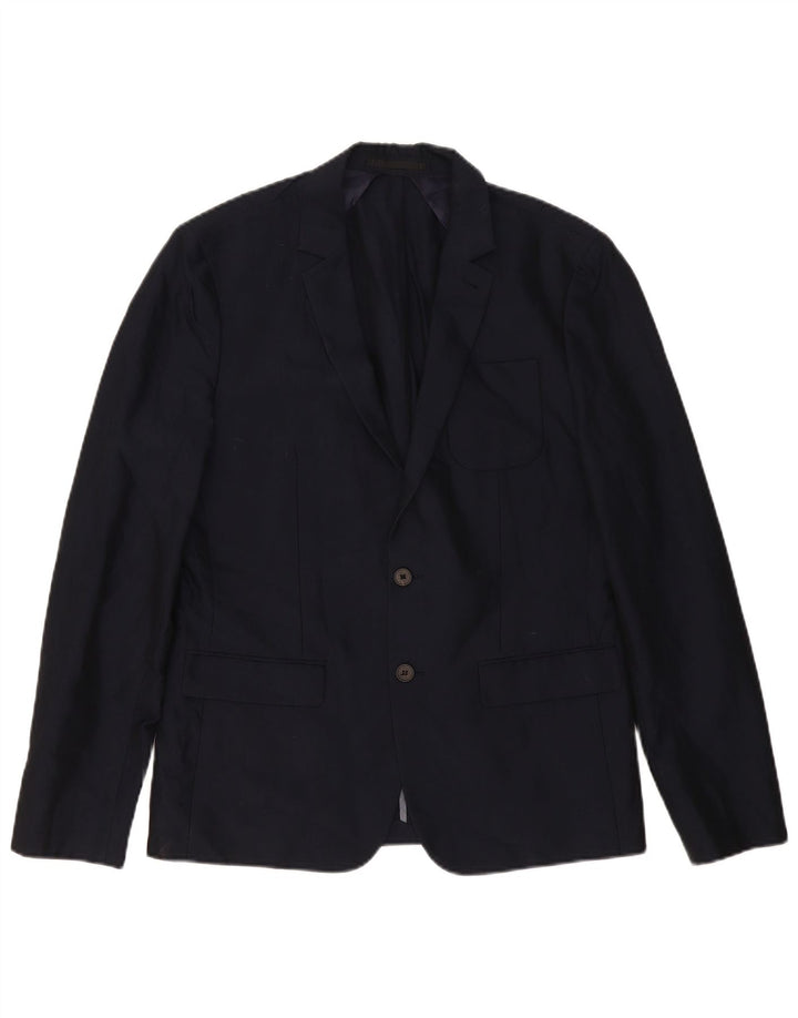 All Saints Herre 2 Button Blazer Jacket UK 38 Medium Navy Blue Bomuld