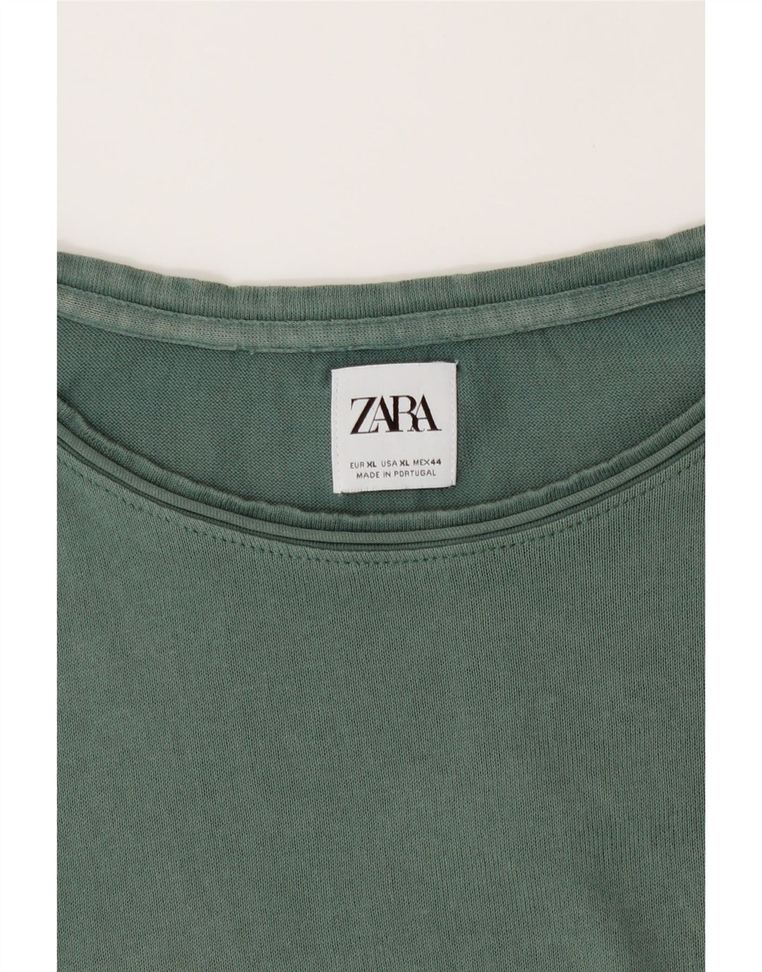 ZARA Womens T-Shirt Top UK 18 XL Green Vintage Zara and Second-Hand Zara from Messina Hembry 