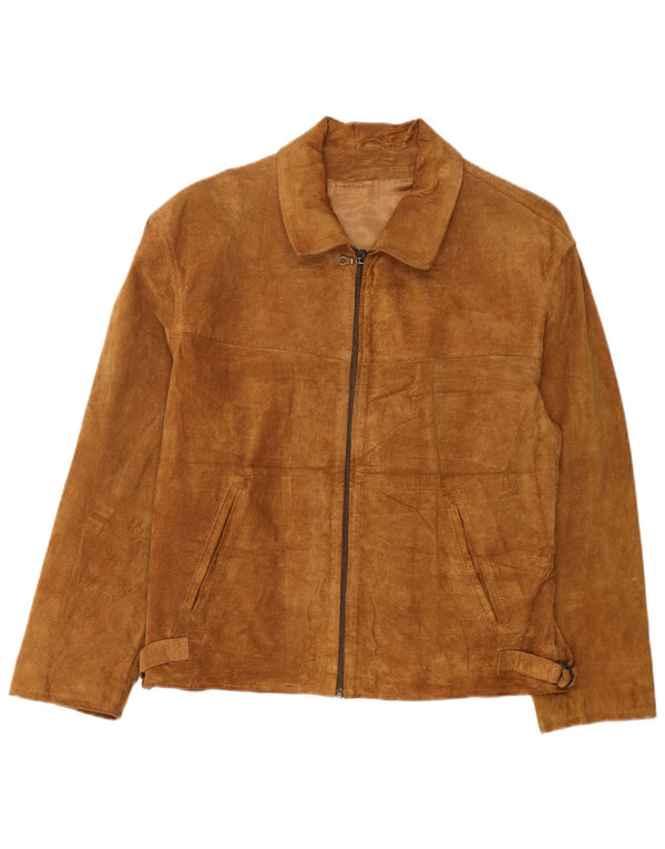 Vintage herre ruskindsjakke IT 50 Stort beige læder